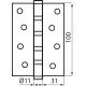 Завіса RDA 100 * 3 * 2,5 (4 підшипника, сталь) матовий чорний (49125)