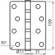 Завіса RDA 100 * 4 * 2,2 (4 підш, нержавійка сталь) закриваюча R7 SS матовий хром (46061)