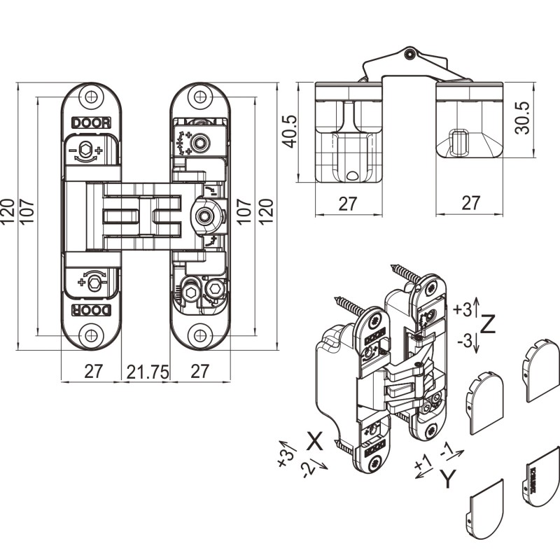 Завіса дверна Koblenz Kubica K2700 CS DXSX матовий хром (31789) Завіса дверна Koblenz Kubica K2700 CS DXSX матовий хром (31789)