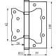 Завіса RDA 100 * 2,5 (2подш, сталь) Eurocento матовий хром (23511)