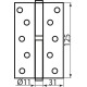 Завіса дверна RDA 125 * 3 * 2,5 (1 підшипник, сталь) матовий нікель(ліва) (30494)