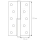 Завіса дверна RDA 125 * 3 * 2,5 (1 підшипник, сталь) хром (ліва) (30498)