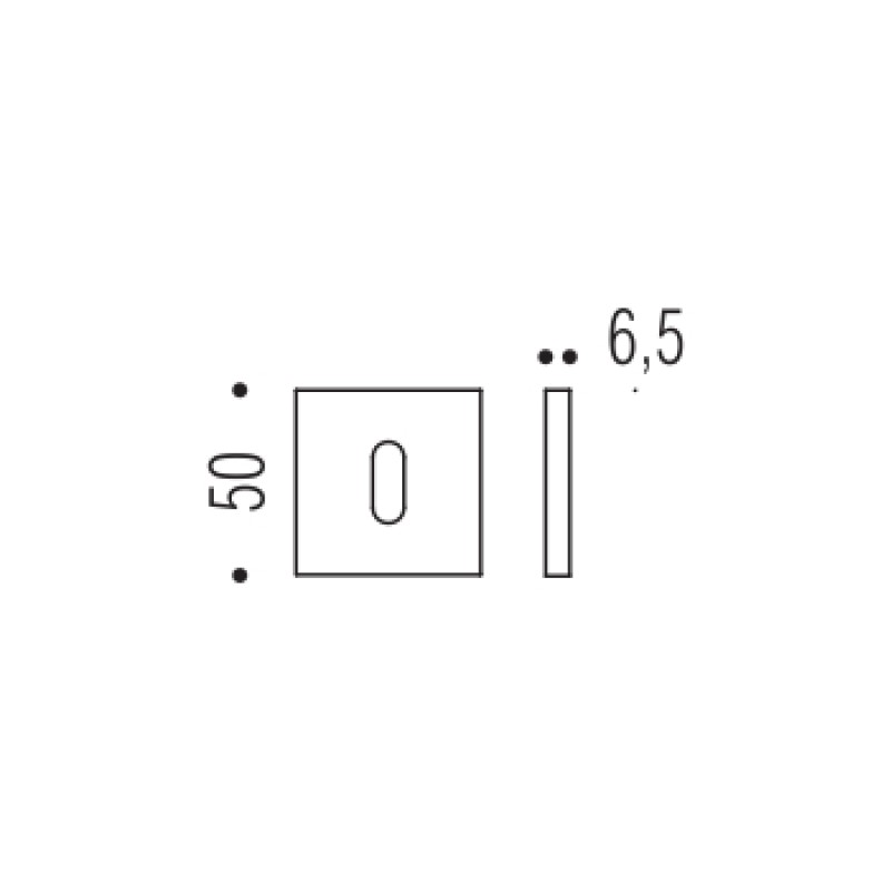 Дверна накладка під проріз Colombo Design Desig FF 23 BB матовий хром (Dea, Electra, Ellese, Isy, Zelda) (30449)