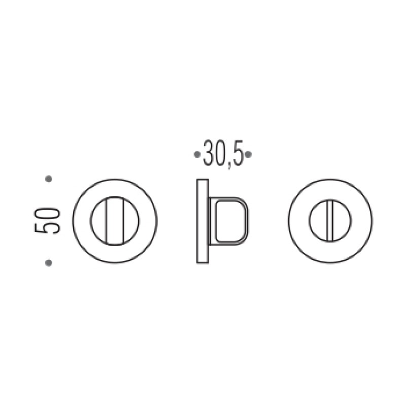 Дверна накладка WC Colombo Design FF 29 BZG матовий хром (Dea, Electra, Ellese, Isy, Zelda) (28845)