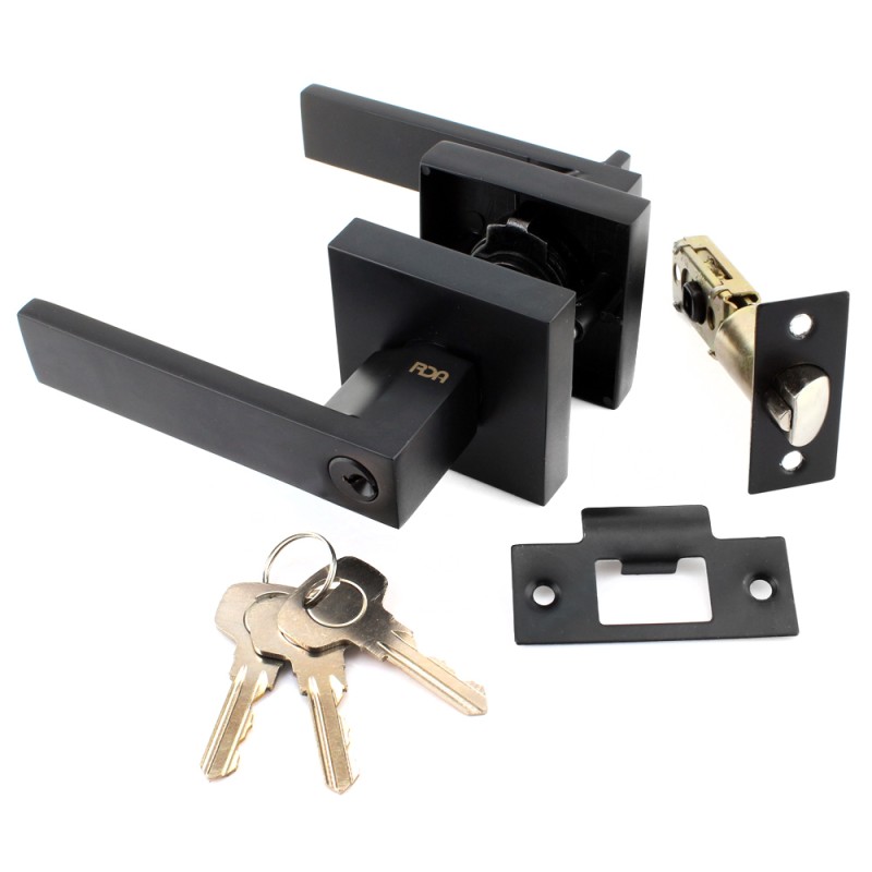 Ручка замок RDA ZN3201 ключ-кноб, матовий чорний