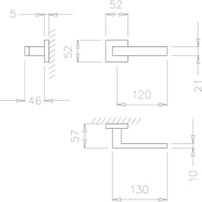 Ручка Tupai Square Q 2275 5sq-153 чорний R ф/з (52097)