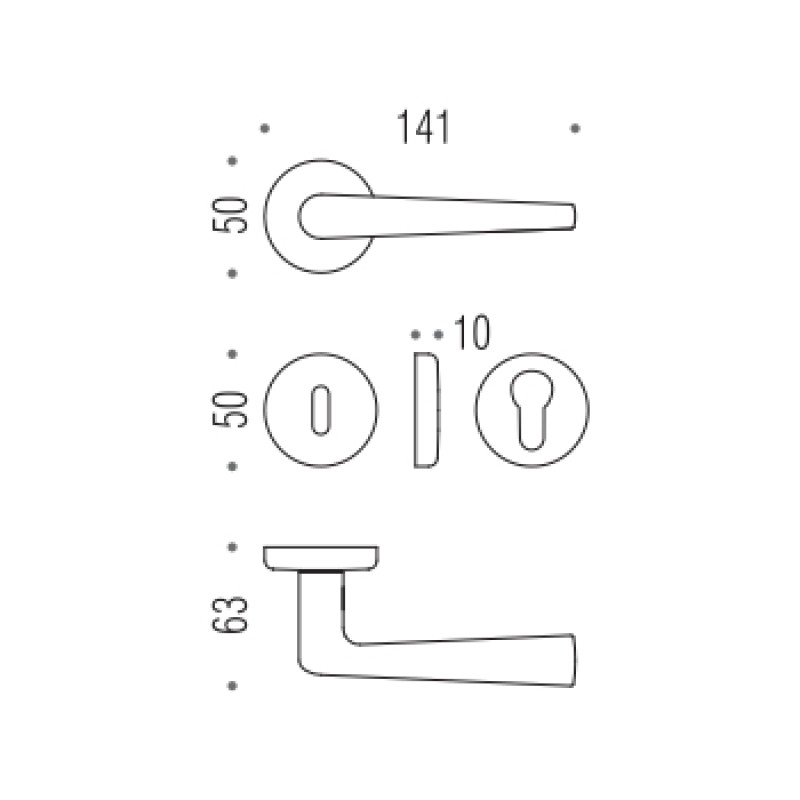 Дверна ручка Colombo Design Robotre CD91 матове золото (7279)