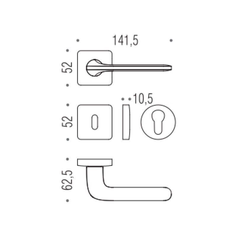 Дверна ручка Colombo Design RoboquattroS ID 51 хром (33567)