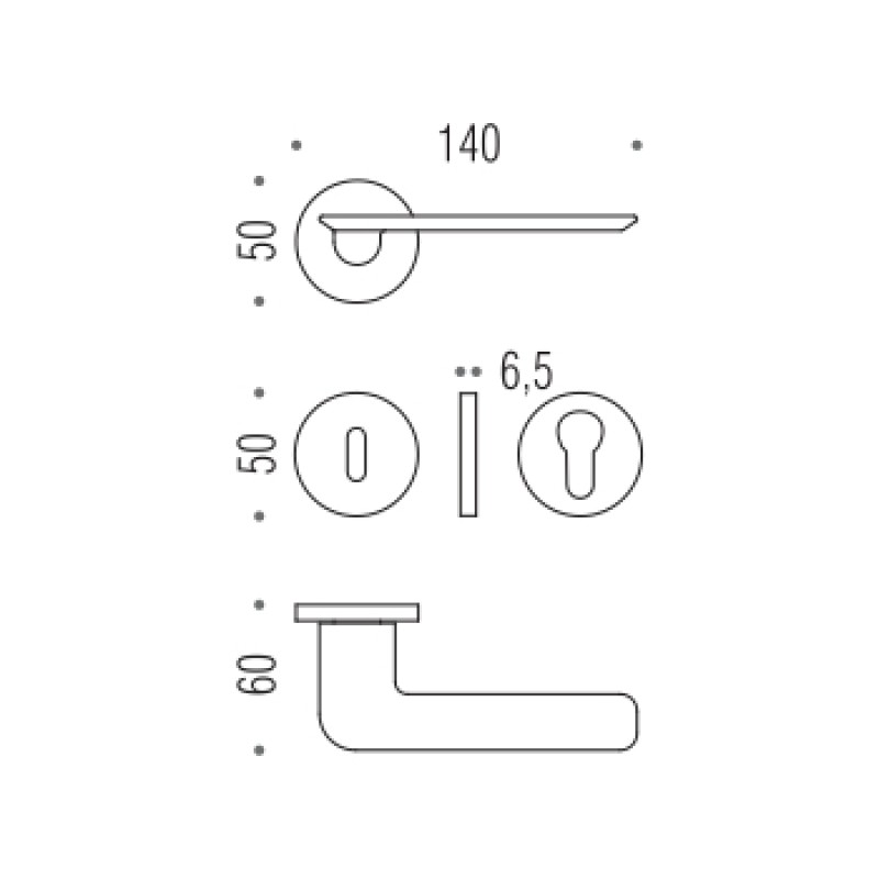 Дверна ручка Colombo Design Slim FF 11 RSB матовий хром ( 26411)