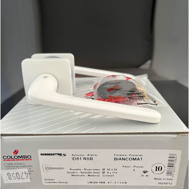 Дверна ручка Colombo Design RoboquattroS ID 51 матовий білий (47058)