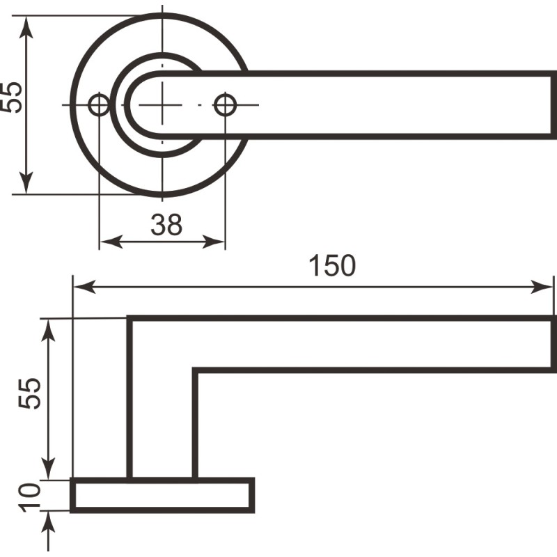 Комплект Ручка Comit SS201 + засувка Bruno 245SN модель 6-45 + Завіса Bruno 100 * 75 * 2,2 (4 підшитий) нержавійка сталь (39659)