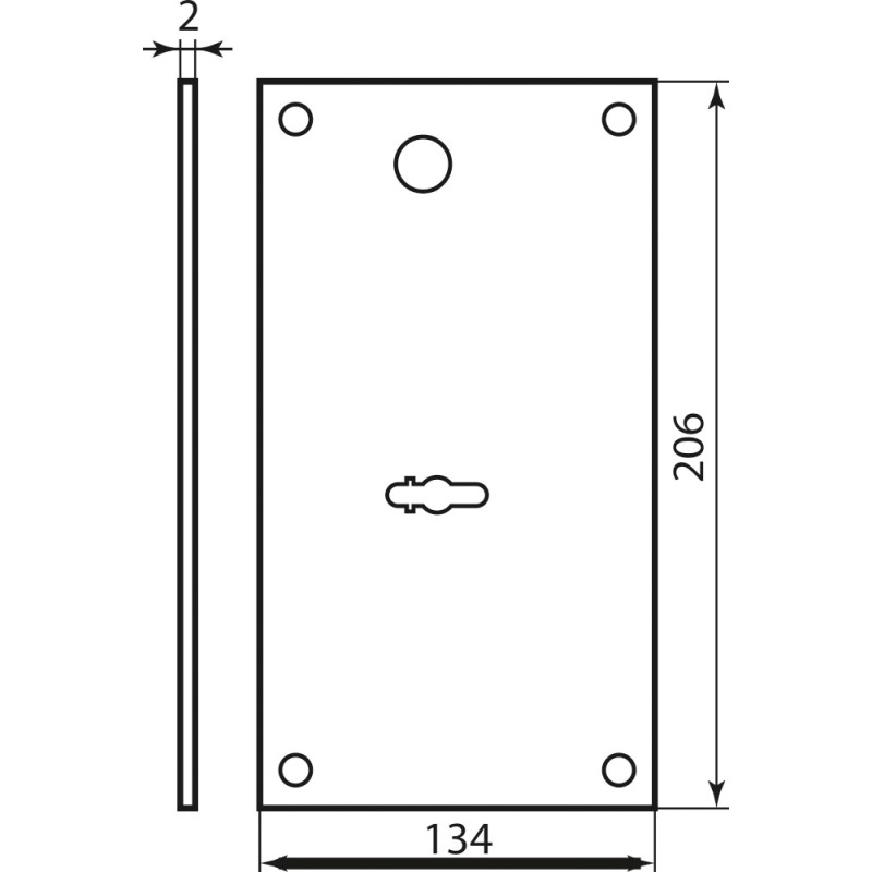 Mottura Art. 94030 Марганцева пластина 134х206х2mm DX (для замка 52.771) (16054)