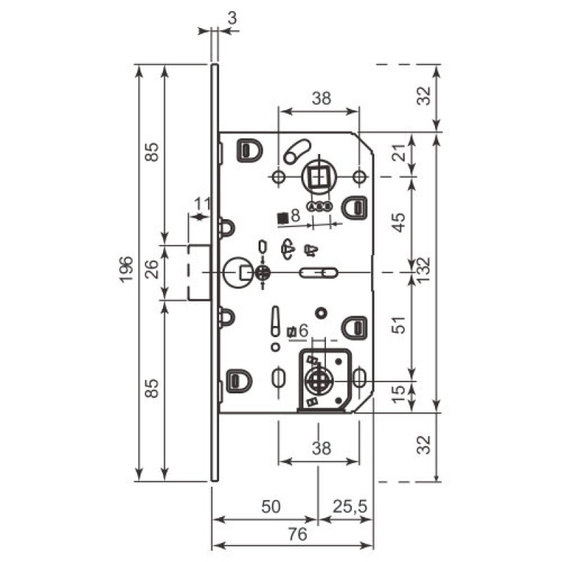 Механізм WC AGB Mediana Polaris B041025003 латунь 96 мм (26286)