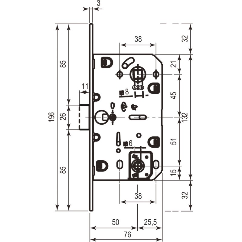 Механізм WC Mediana Evolution AGB B011025012 антична латунь WC 96мм (25212)