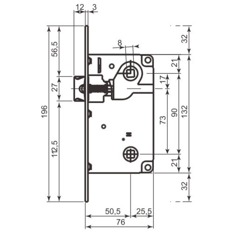Механізм WC AGB B010135006 нікель (433)