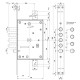 Замок для вхідних дверей 4-х ригеля Mottura 52771DM2856 (без накладок) (20767)