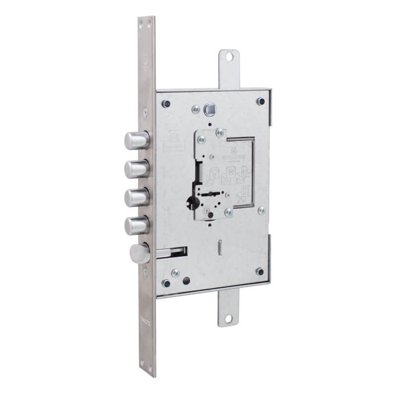 Замок Securemme 2503LCR0328S67 4-ригеля з засувкою під тяги, 5 + 1 ключ, лівий