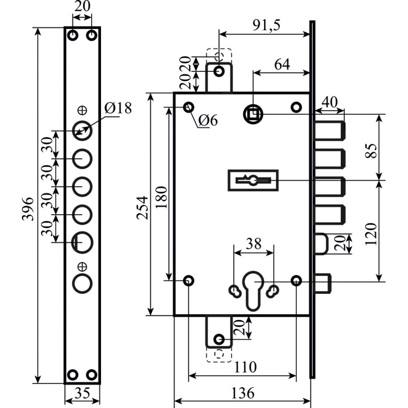 Замок Comit CM-21356 (двосистемний) (46429)