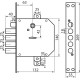 Замок для вхідних дверей 4-х ригеля Mottura 89723S5000 правобічний (29135)