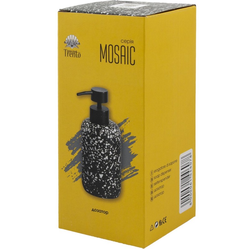 Дозатор рідкого мила Trento Mosaic Black, 200 мл
