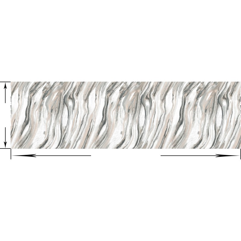 Шторка для ванної або душу Trento Marble 180х200, чорна з білим