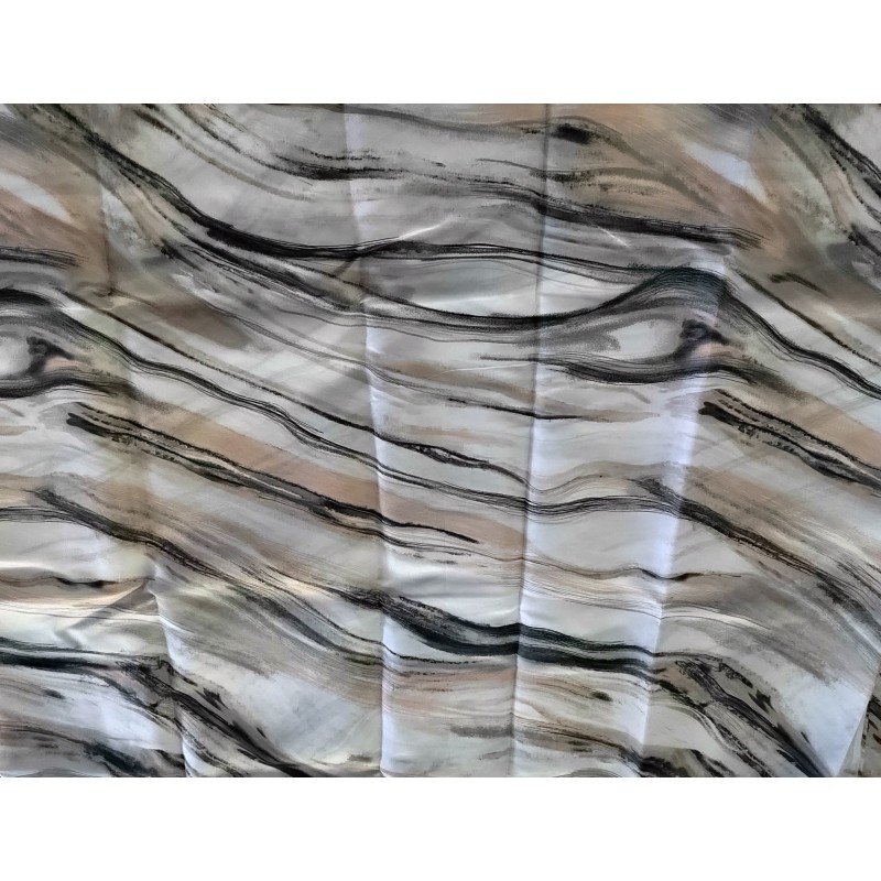 Шторка для ванної або душу Trento Marble 180х200, чорна з білим