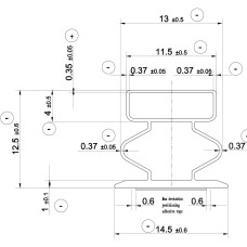 Comeo Porte ущільнювач 1082 термоеластопласт 14,5 * 2100 мм чорний з магнітом (зі скотчем)