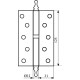 Петля дверна Fuxia з фігурною верхівкою 125*2,5 (1 подш, сталь) полірована латунь (права)