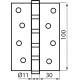 BRUNO Петля 100*2,5 (4 подш, сталь) антична латунь