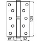 Петля дверна RDA (1 подш, сталь) титан ліва 125*2,5