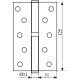 Петля дверна Fuxia 125*3*2,5 (1 подш, сталь) матова антична латунь (права)