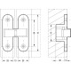 Прихована петля SH-2061 хром