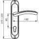 Ручка на планці Protect Trendy 235-85мм мц. ключ нікель матовий/хром