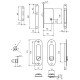 Комплект для розсувних дверей RDA (ручка SL-155 + замок RDA з отв планкою 4120) полірована латунь