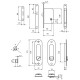 Комплект для розсувних дверей RDA (ручка SL-155 + замок RDA з отв планкою 4120) полірована латунь