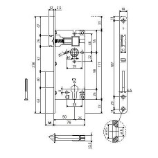 AGB Art. B025975003 Механізм Grande латунь 90мм 18мм