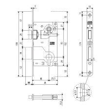 Механізм під циліндр AGB Centro Focus B040255022 антична бронза 85мм