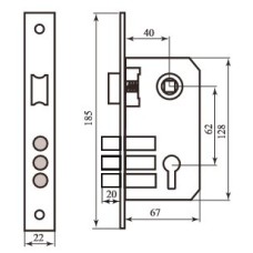 Засувка Amig CX1001S з кнопкою мат.хром