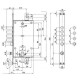 Замок для вхідних дверей 4-ригельний перекодируемый з допоміжним замком під євроциліндр Mottura 54Y93928D56 (правобічний)