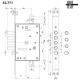 Mottura Art. 52771DM8Z54CR Замок 4-ріг з зах, під тяги з хр накл