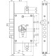 Замок для вхідних дверей Mottura Art. 3D771L80005CS, 4-ригеля, з захистом, під тяги, лівий, 5 складних ключів, хром