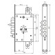 Замок для вхідних дверей Mottura 85971S28N з засувкою 4 ригеля, під циліндр під тяги