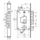 Securemme 2683SCR0328TT2 Механізм замка 5-ригелів з засувкою двоциліндровий мц 85мм, редукторний, (54062)