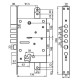 Замок 4-ригельний Mottura Art. 54J797BDRN5DC4C CR, з клямкою і допоміжним замком під євроциліндр, правий