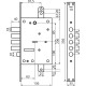 Mottura Art. 52783DM2854CR Замок 5-клунь під тяги хром накл