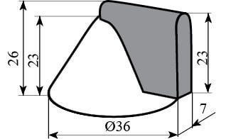 Дверной стопор конус Bruno 1449 SB матовая латунь (11031)
