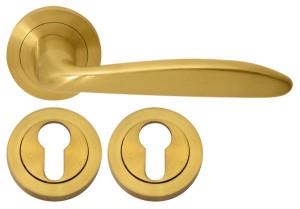 Дверная ручка RDA Stella с накладками под ключ матовое золото (11215)