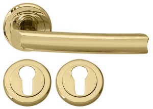 Дверная ручка RDA Verona с накладками под ключ титановое золото (14857)
