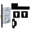 Комплект для межкомнатной двери в блистере Comit: Ручка на розетте Kubic А + дверные накладки под ключ + механизм под цилиндр, черный
