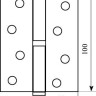 Петля дверная Fuxia 100*2,5 (1 подш, сталь) полированная латунь (левая) (12538)